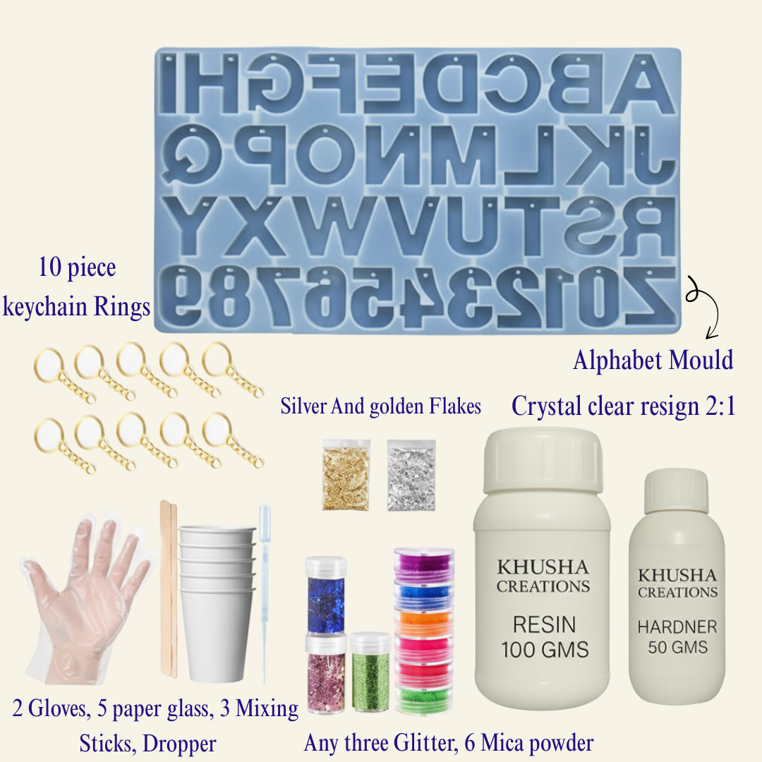 KHUSHA CREATIONS DIY Resin Keychain Kit for Beginners |