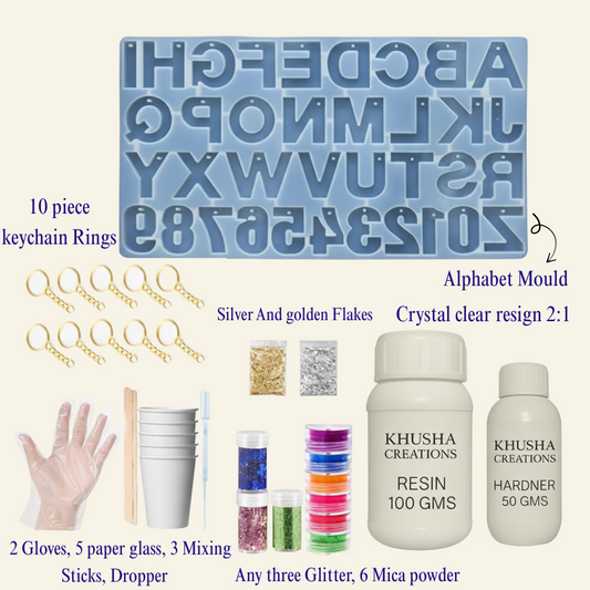 KHUSHA CREATIONS DIY Resin Keychain Kit for Beginners |