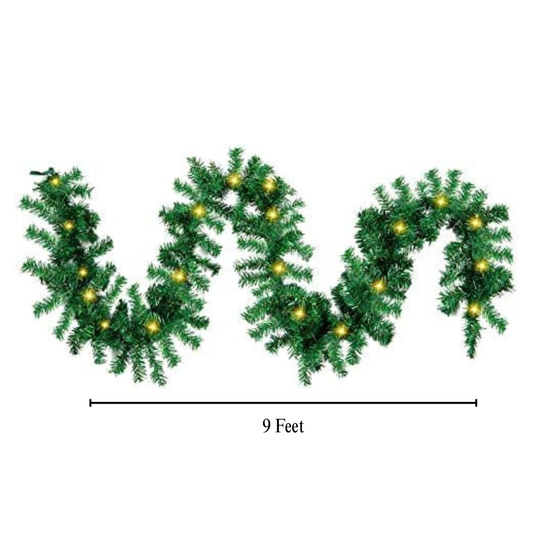 9 Feet Artificial Christmas Garland – Thick Green Pine Decoration for Home & Events