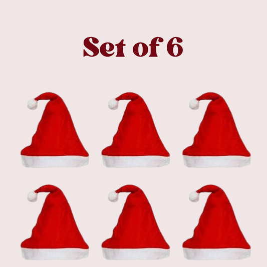 Bulk Santa Hat Set – 6, 12 & 20 Pieces | Xmas Party & School Event Caps