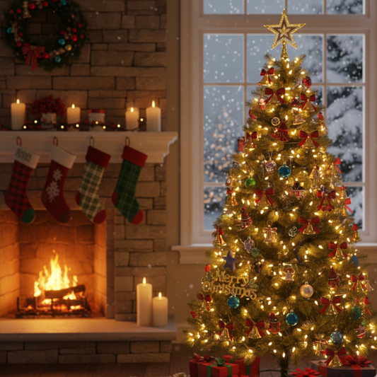 4FT Artificial Christmas Tree with Decoration Ornaments | Full Decoration Combo Set for Home, Office, School, Shops & Christmas Party