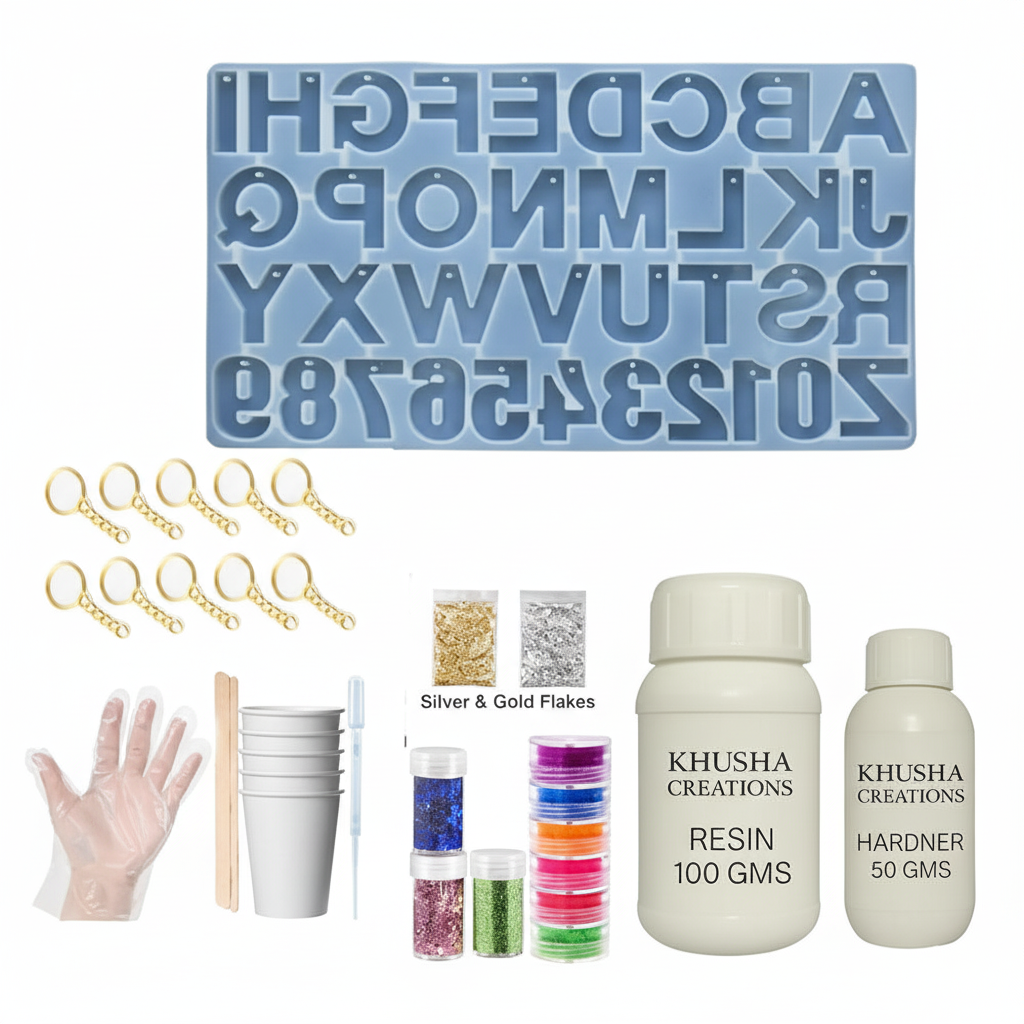 KHUSHA CREATIONS DIY Resin Keychain Kit for Beginners |