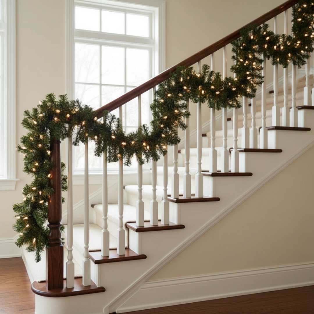 9 Feet Artificial Christmas Garland – Thick Green Pine Decoration for Home & Events