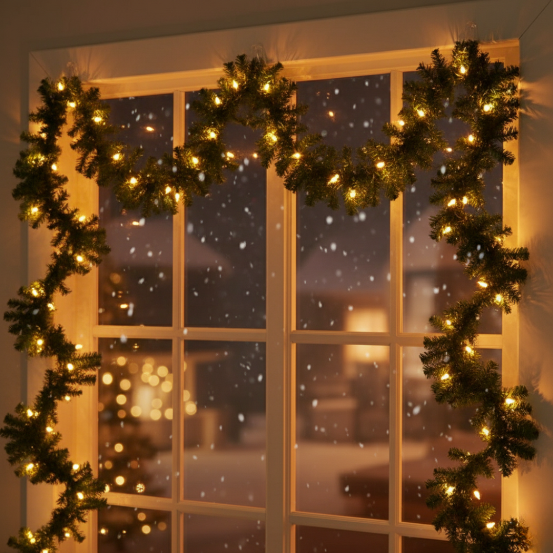 9 Feet Artificial Christmas Garland – Thick Green Pine Decoration for Home & Events