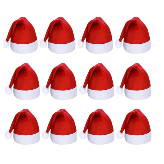 Bulk Santa Hat Set – 6, 12 & 20 Pieces | Xmas Party & School Event Caps
