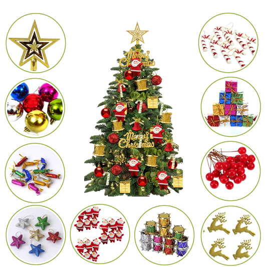 Premium Christmas Decoration Ornaments Set – Available in 50 / 70 / 100 Pieces