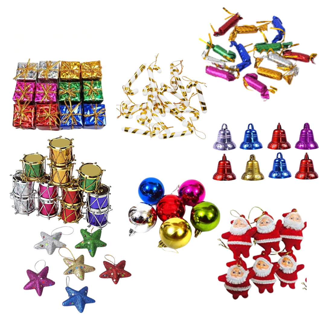 Premium Christmas Decoration Ornaments Set – Available in 50 / 70 / 100 Pieces