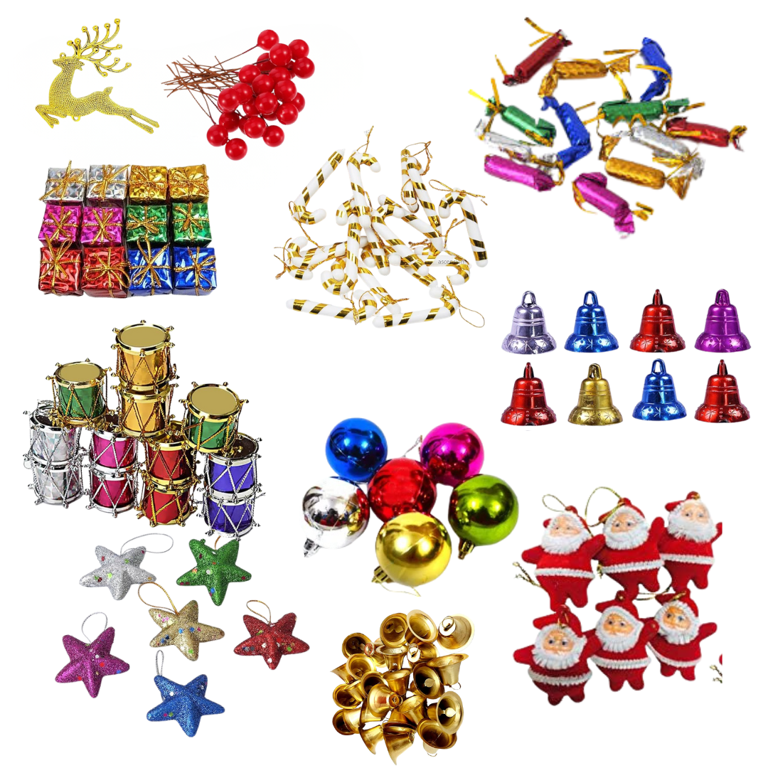 Premium Christmas Decoration Ornaments Set – Available in 50 / 70 / 100 Pieces